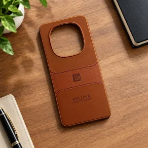 کاور چرمی مدل Puloka Next مناسب برای گوشی Xiaomi Redmi Note 14 Pro 4G (عسلی)