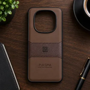 کاور چرمی مدل Puloka Next مناسب برای گوشی Xiaomi Redmi Note 14 Pro 4G (قهوه ای)
