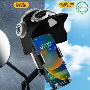 هولدر سایه بان دار مخصوص موبایل برای اتصال به فرمان دوچرخه و موتور سیکلت مدل Bracket HT-514