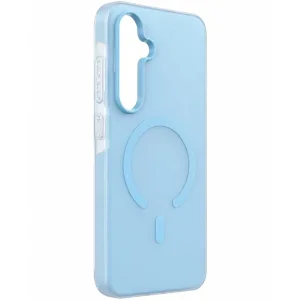 کاور هیبریدی مات دولایه مدل MagFrost مناسب برای گوشی Samsung Galaxy S24 FE (رنگ آبی پاستیلی)
