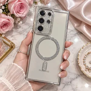 قاب گوشی طرح Swarovski مناسب برای Samsung Galaxy S24 Ultra (نقره ای)