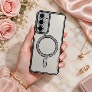 قاب گوشی طرح Swarovski مناسب برای Samsung Galaxy S25 fe (مشکی)