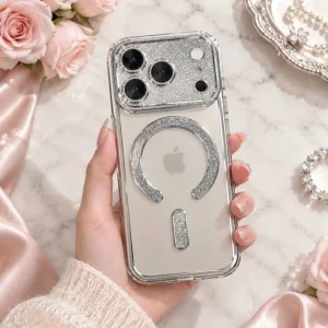 قاب گوشی طرح Swarovski مناسب برای iPhone 17 Pro (نقره ای)