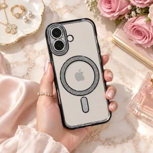 قاب گوشی طرح Swarovski مناسب برای iPhone 17 (مشکی)