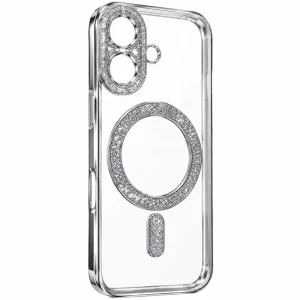 قاب گوشی طرح Swarovski مناسب برای iPhone 17 (نقره ای)