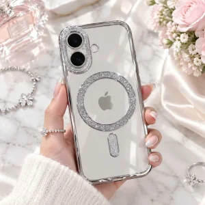 قاب گوشی طرح Swarovski مناسب برای iPhone 17 (نقره ای)