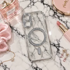 قاب گوشی طرح Swarovski مناسب برای iPhone 17 (نقره ای)