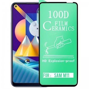گلس سرامیکی Samsung Galaxy M11 نانو سرامیک 100D تمام صفحه و تمام چسب