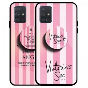 قاب Samsung Galaxy A51 پشت گلس طرح دار به همراه پاپ سوکت مدل ویکتوریا