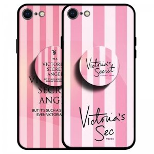 قاب IPHONE 7/8/SE 2020 پشت گلس طرح دار به همراه پاپ سوکت مدل ویکتوریا