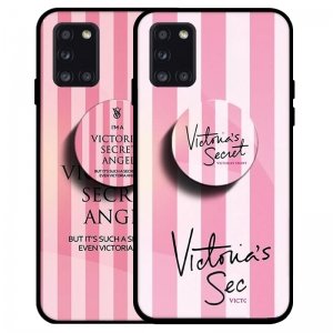 قاب Samsung Galaxy A31 پشت گلس طرح دار به همراه پاپ سوکت مدل ویکتوریا