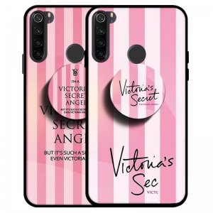 قاب Xiaomi Redmi Note 8 پشت گلس طرح دار به همراه پاپ سوکت مدل ویکتوریا