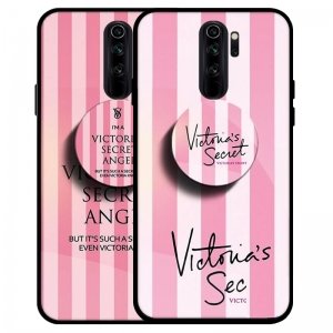 قاب Xiaomi Redmi Note 8 Pro پشت گلس طرح دار به همراه پاپ سوکت مدل ویکتوریا