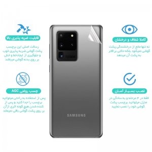 برچسب نانو پشت گوشی Samsung Galaxy S20 مدل فول کاور شفاف آنتی شوک