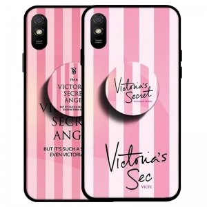 قاب Xiaomi Redmi 9A / 9AT پشت گلس طرح دار به همراه پاپ سوکت مدل ویکتوریا