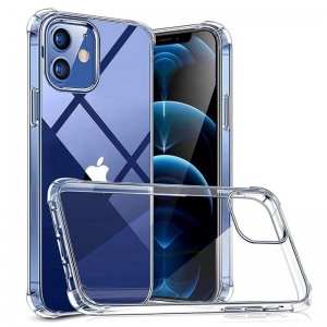 گارد محافظ ایربگ دار برای گوشی IPHONE 12 MINI مدل دور ژله ای شفاف پشت طلق کریستالی