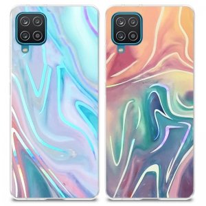 کاور شاین مناسب برای گوشی Samsung Galaxy A12 / M12 مدل imd گلدلاین طرح کهکشانی