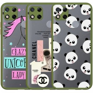 کاور فانتزی هیبریدی مناسب برای گوشی Xiaomi Redmi 9C مدل پشت مات محافظ لنزدار سری طرحدار دخترانه