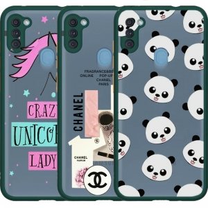 کاور فانتزی هیبریدی مناسب برای گوشی Samsung Galaxy A11 مدل پشت مات محافظ لنزدار سری طرحدار دخترانه