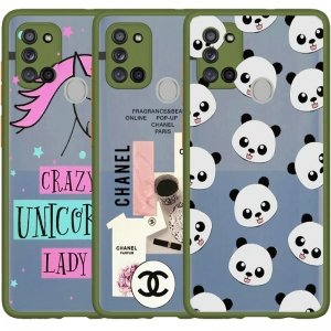 کاور فانتزی هیبریدی مناسب برای گوشی Samsung Galaxy A21S مدل پشت مات محافظ لنزدار سری طرحدار دخترانه