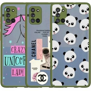 کاور فانتزی هیبریدی مناسب برای گوشی Samsung Galaxy A31 مدل پشت مات محافظ لنزدار سری طرحدار دخترانه