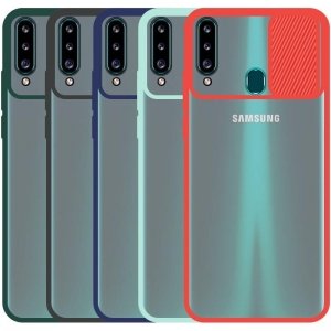 قاب محافظ مناسب برای گوشی Samsung Galaxy A20S مدل ماکرو شیلد محافظ لنزدار طرح پشت مات