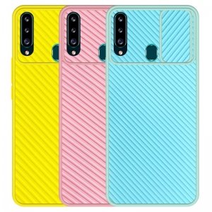 قاب و گارد محافظ مناسب برای گوشی Samsung Galaxy A20S مدل اسلاید کمرا طرح رنگی کشویی