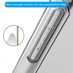 گارد محافظ ایربگ دار برای گوشی Xiaomi POCO X3 PRO مدل دور ژله ای شفاف پشت طلق کریستالی