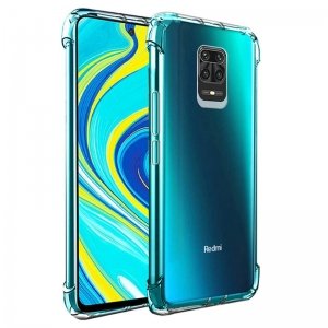 گارد محافظ ایربگ دار برای گوشی Xiaomi Redmi Note 9 Pro / Pro Max مدل دور ژله ای شفاف پشت طلق کریستالی