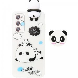 قاب فانتزی عروسکی پاندا کیس Panda Case مناسب برای گوشی Samsung Galaxy S20 FE مدل نیمه شفاف سه بعدی همراه با پاپ سوکت سیلیکونی ست (محافظ لنزدار)