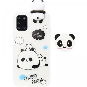قاب فانتزی عروسکی پاندا کیس Panda Case مناسب برای گوشی Samsung Galaxy A31 مدل نیمه شفاف سه بعدی