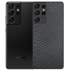 قاب چرم VIP دیزاین مناسب برای گوشی Samsung Galaxy S21 Ultra مدل محافظ لنزدار طرح چرم کروکودیل (صنعتی)