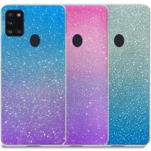 قاب اکلیلی ستاره ای مناسب برای گوشی Samsung Galaxy A21S مدل براق  ژله ای دخترانه و زنانه شاین (رنگ ثابت)