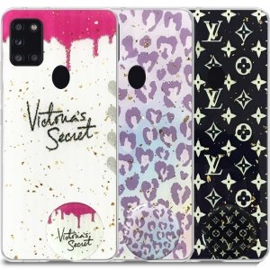 قاب لوکس پاپ سوکت دار طرح Marbel Royal مناسب برای گوشی Samsung Galaxy A21S مدل رزین کار شده با سنگ های طلایی