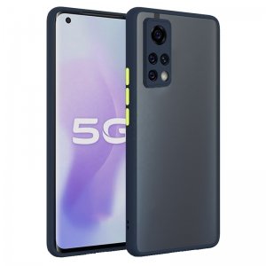 کاور و قاب گوشی مناسب برای Xiaomi MI 10T Pro هیبریدی دکمه رنگی مدل پشت مات محافظ لنزدار