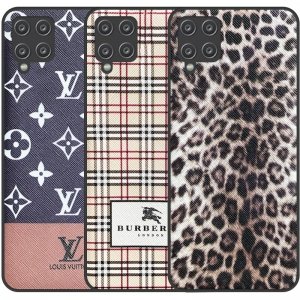 قاب چرم Luxury دیزاین مناسب برای گوشی Samsung Galaxy A12 / M12 مدل طرحدار لاکچری زنانه و مردانه (مجهز به محافظ لنز یکدست با بدنه)