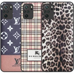 قاب چرم Luxury دیزاین مناسب برای گوشی  (Xiaomi (Redmi Note 10 4G / 10S / POCO M5S مدل طرحدار لاکچری زنانه و مردانه (مجهز به محافظ لنز یکدست با بدنه)