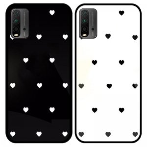 قاب پشت گلس لاولی مناسب برای گوشی Xiaomi Redmi 9T همراه با بند آویز چرم طرح قلبی