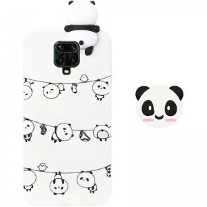قاب فانتزی عروسکی پاندا رختی Panda Case مناسب برای گوشی Xiaomi Redmi Note 9S / 9 Pro مدل نیمه شفاف سه بعدی همراه با پاپ سوکت سیلیکونی ست