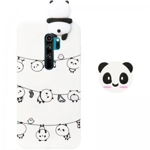 قاب فانتزی عروسکی پاندا رختی Panda Case مناسب برای گوشی Xiaomi Redmi 9 مدل نیمه شفاف سه بعدی همراه با پاپ سوکت سیلیکونی ست