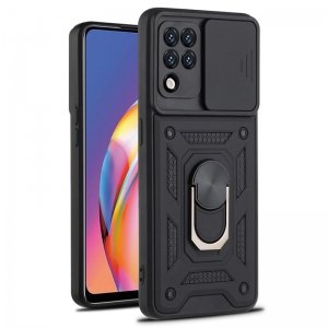 قاب اورجینال اسلاید آرمور مناسب برای گوشی Samsung Galaxy A42 طرح محافظ لنزدار کشویی مجهز به رینگ استندشو و مگنتی