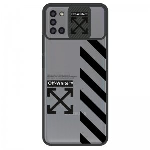 قاب طرحدار پسرانه مناسب برای گوشی Samsung Galaxy A21S مدل ماکرو شیلد محافظ لنزدار سبک بوتیک مدل آف وایت OFF WHITE