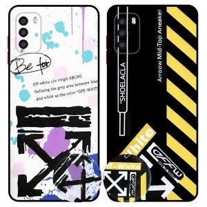 کاور فانتزی طرحدار دخترانه و پسرانه مناسب برای گوشی Xiaomi POCO M3 مدل محافظ لنزدار به همراه پاپ سوکت طرح آف وایت OFF WHITE CASE