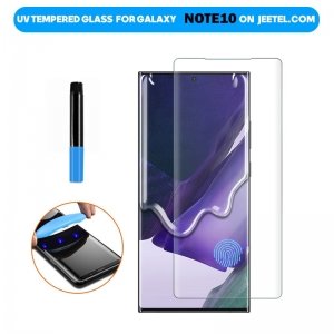 گلس یو وی UV Glass مناسب برای گوشی Samsung Galaxy Note 10 مدل شیشه ای خمیده بدون حاشیه مشکی دور UV Full Screen Full Glue Glass.jpg