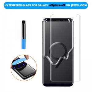 گلس یو وی UV Glass مناسب برای گوشی Samsung Galaxy S9 Plus مدل شیشه ای خمیده بدون حاشیه مشکی دور UV Full Screen Full Glue Glass.jpg