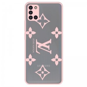 قاب فانتزی هیبریدی طرح لویی ویتون صورتی مناسب برای گوشی Samsung Galaxy A31 مدل پشت مات محافظ لنزدار سری طرحدار دخترانه و زنانه