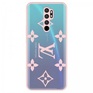 قاب فانتزی هیبریدی طرح لویی ویتون صورتی مناسب برای گوشی Xiaomi Redmi Note 8 Pro مدل پشت مات محافظ لنزدار سری طرحدار دخترانه و زنانه