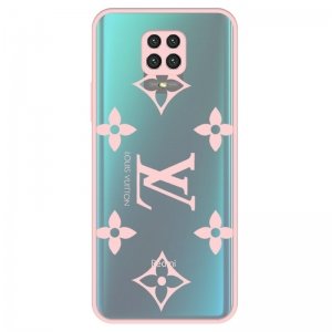 قاب فانتزی هیبریدی طرح لویی ویتون صورتی مناسب برای گوشی Xiaomi Redmi Note 9 Pro / 9S / Max مدل پشت مات محافظ لنزدار سری طرحدار دخترانه و زنانه
