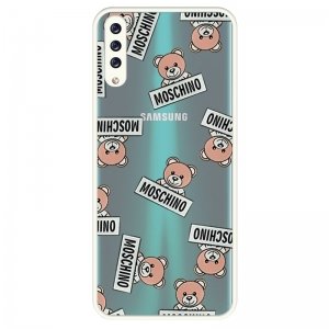 قاب عروسکی هیبریدی طرح خرسی موسکینو مناسب برای گوشی Samsung Galaxy A50 / A50S / A30S مدل پشت مات محافظ لنزدار سری فانتزی دخترانه Moschino Hybrid Case