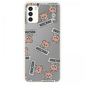 قاب عروسکی هیبریدی طرح خرسی موسکینو مناسب برای گوشی Xiaomi POCO M3 مدل پشت مات محافظ لنزدار سری فانتزی دخترانه Moschino Hybrid Case